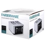 Farberware Touchscreen 4-Slice Toaster, Stainless Steel and Black, New