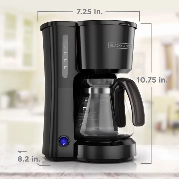 BLACK+DECKER 5-Cup* Coffee Maker, Compact Design, Black, CM0700B