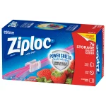 Ziploc Brand Slider Storage Quart Bags with Power Shield Technology, 76 Count