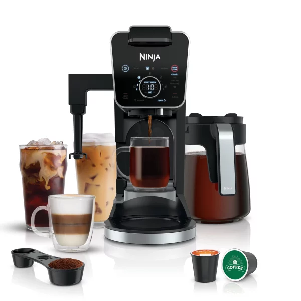 Ninja® CFP300 DualBrew Specialty Coffee System, Single-Serve, K-Cup Pod Compatible, 12-Cup Drip Coffee Maker, Glass Carafe