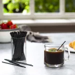 Comfy Package 5” Coffee Straws Stirring Sticks Drink Stirrers Cocktail, Black 1000-Pack