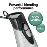 Hamilton Beach 4-in-1 Electric Immersion Hand Blender with Blending Wand, Whisk, and 3 Cup Food Chopping Bowl, Silver, 59765
