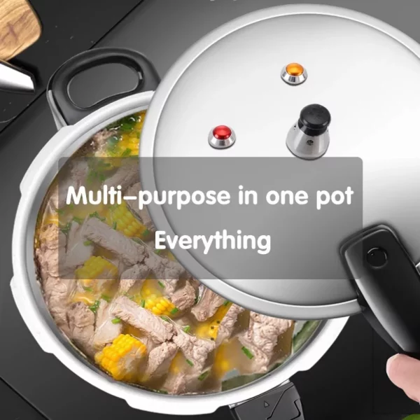 Aluminum Pressure Cooker Nonstick, 5L Pressure Canner with One-Hand Operating Safty Lid, Explosion-Proof Fast Cooking Pressure Cooker Cookware