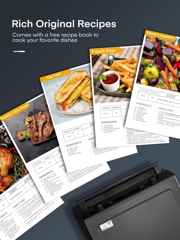 FOHERE Air Fryer Toaster Oven Combo, 20QT Smart Convection Ovens Countertop, 7 Cooking Functions for Roast, Bake, Broil, Air Fry, Free Accessories Included, 1800W