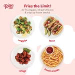 Rise By Dash Compact Air Fryer Oven with Temp Control Non-Stick Basket, Recipes + Auto Shut Off, 2 Quart - Orange