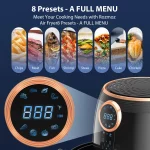 Rozmoz 5.2Qt Air Fryer, 8 Preset Oil-Less Frying Modes, Quickly Heating with Air Fryer Cookbook, Black