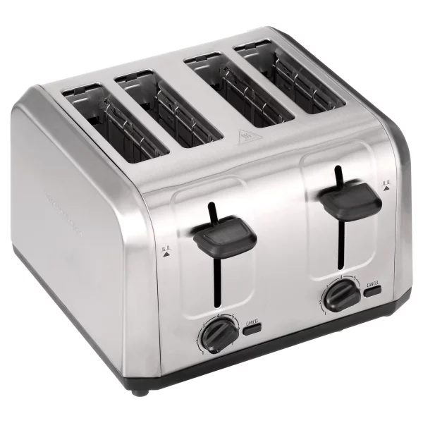 Hamilton Beach Brushed Stainless Steel 4 Slice Toaster with Extra-Wide Slots, Toast Boost, Auto Shutoff, 24910