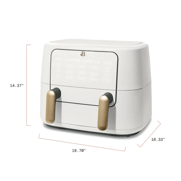 Beautiful 9QT TriZone Air Fryer, White Icing by Drew Barrymore