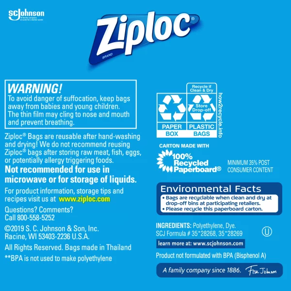 Ziploc® Brand Snack Bags, 90 Count