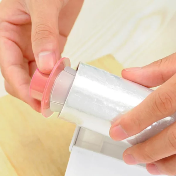 Wrap Cutter,Miuline Foil Dispenser Food Wrap Dispenser Plastic Wrap Cutter Foil and Cling Film Cutte Storage Kitchen,Household Reusable Food Plastic Wrap Dispenser with Cutter
