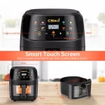 Air Fryer 7.4 QT Large Capacity Touch Screen Smart Fryers Household Multi-function Window Visible Air fryer that Crisps, Roasts, Reheats, & Dehydrates,Including Air Fryer Paper Liners 50PCS,Black