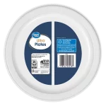 Great Value Ultra Disposable Paper Dinner Plates, White, 10 inch, 100 Plates, Patterned