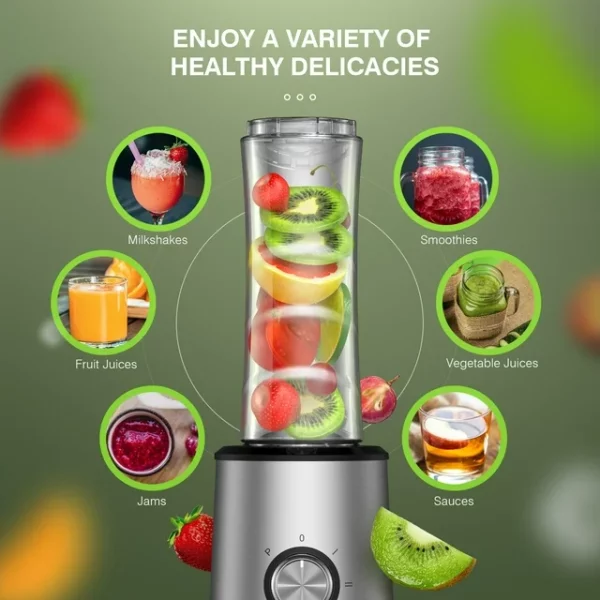 HadinEEon 300-Watt Electric Blender, 3-Speed Portable Blender for Shakes and Smoothies, with 20oz & 10oz Cups