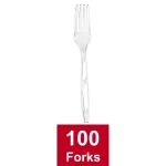 Great Value Everyday Disposable Plastic Forks, Clear, 100 Count
