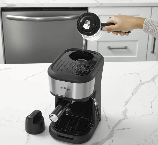 Mr. Coffee® 4-Shot Steam Espresso, Cappuccino, and Latte Maker in Black