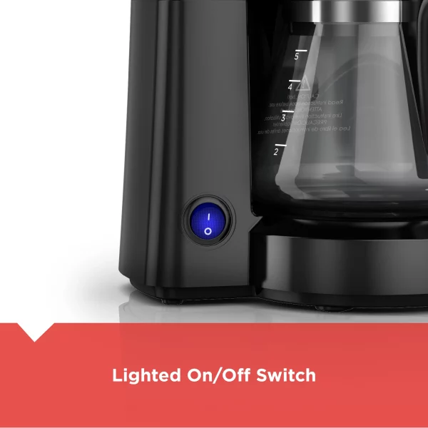 BLACK+DECKER 5-Cup* Coffee Maker, Compact Design, Black, CM0700B