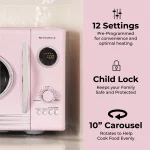 Nostalgia Retro 0.9 cu. ft. 800-Watt Countertop Microwave, Pink, New