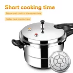 Aluminum Pressure Cooker Nonstick, 5L Pressure Canner with One-Hand Operating Safty Lid, Explosion-Proof Fast Cooking Pressure Cooker Cookware