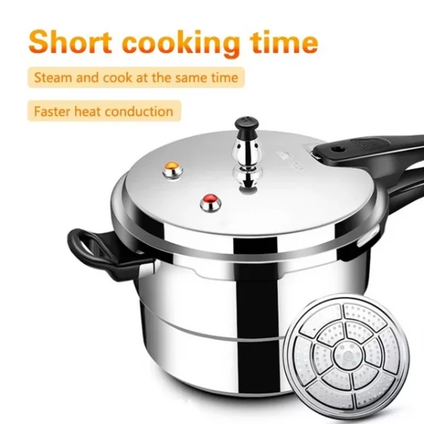 Aluminum Pressure Cooker Nonstick, 5L Pressure Canner with One-Hand Operating Safty Lid, Explosion-Proof Fast Cooking Pressure Cooker Cookware