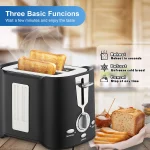 ATUPEN Toaster 2 Slice - Wide Slot with 7 Browning Settings for Toasting Bagels Breads Waffles - Black