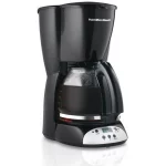 Hamilton Beach 12 Cup Programmable Coffee Maker, Glass Carafe, Black and Silver, 49465R