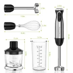 Bonsenkitchen Immersion Blender Handheld, Stainless Steel Hand Stick Blender, 20-Speed Hand Blender, Free Warranty