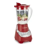 Hamilton Beach Wave Action Quiet Blender, 48 oz. Glass Jar, 12 Blending Functions, Red, New, 53531F
