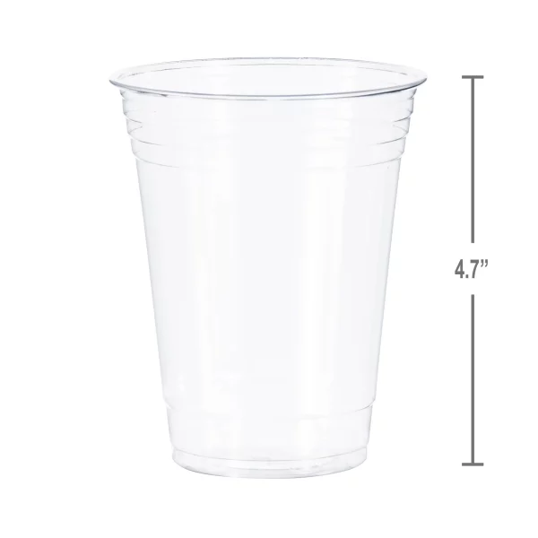 Solo Disposable Plastic Cups, Clear, 18oz, 25 Count