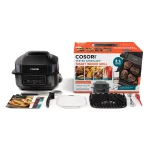 Cosori New Indoor Grill, Smart XL Air Fryer Combo Aeroblaze, 8-in-1, 6 Quart Voice Control, Black