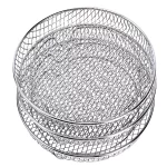 Round Air Fryer Basket Stainless Steel Air Fryer Accessories Air Fryer Racks Three Layer Stackable Dehydrator Racks Fit for 4.2Qt, 5.3Qt, 5.5Qt, 5.8Qt, 6.8Qt Air Fryer