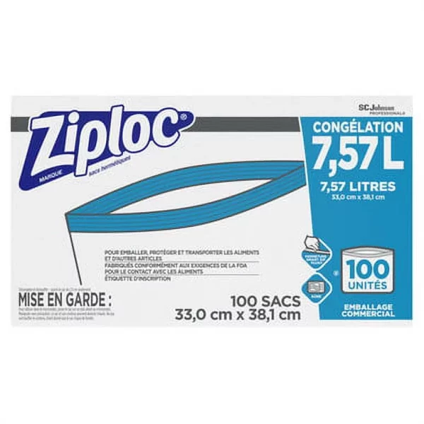 Ziploc Pinch and Seal Freezer Bags, 2 Gallon, 100 Count
