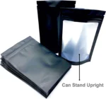 Colsen Food Storage Plastic Bags Airtight Zipper Matte Black with Clear Window 100 Pack 3 x 4 inches