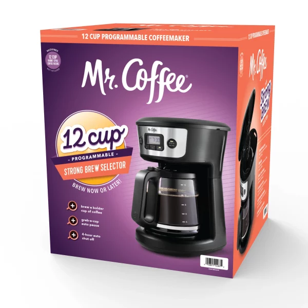 Mr. Coffee® 12-Cup Programmable Coffee Maker with Strong Brew Selector, Stainless Steel