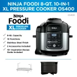Ninja Foodi 10-in-1 8-Quart XL Pressure Cooker Air Fryer Multicooker, Stainless, OS400