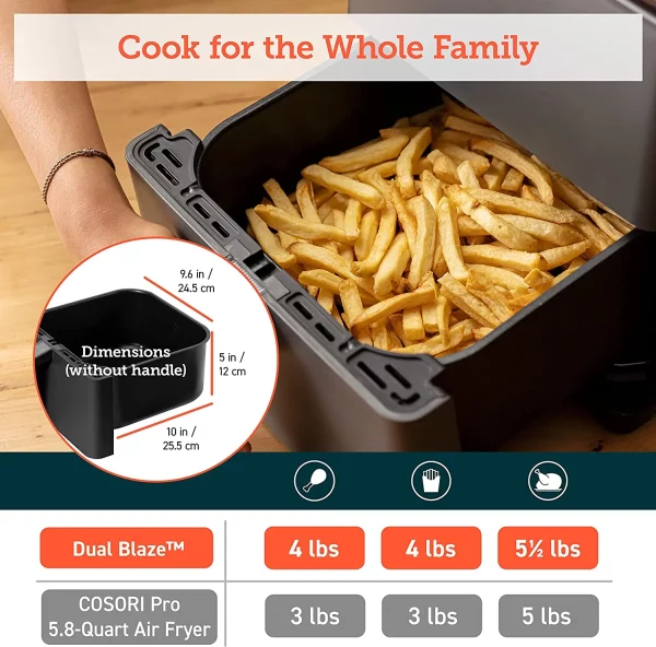 COSORI Dual Blaze 6.8-Quart Smart Air Fryer, Dual Heating Elements, Light Gray