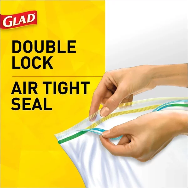 Glad Zipper Food Storage Freezer Bags, Gallon Size, 20 Count