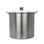 The Mainstays Stainless Steel 21.5 Quart Multi Use Food Canner with Tempered Glass Lid Silver