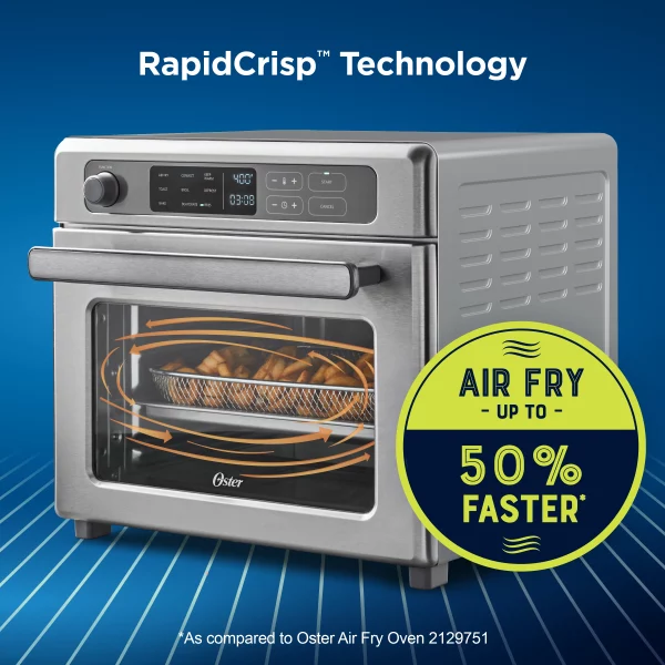 Oster Digital RapidCrisp™ Air Fryer Oven, 9-Function Countertop Oven with Convection
