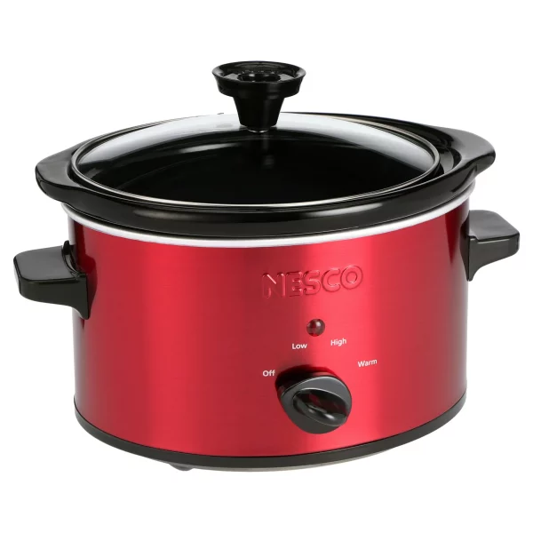 NESCO SC-150R Slow Cooker, 1.5 Quarts, Metallic Red