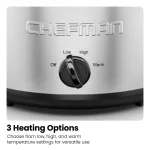 Chefman 6 Qt. Slow Cooker with Locking Lid, Stainless Steel