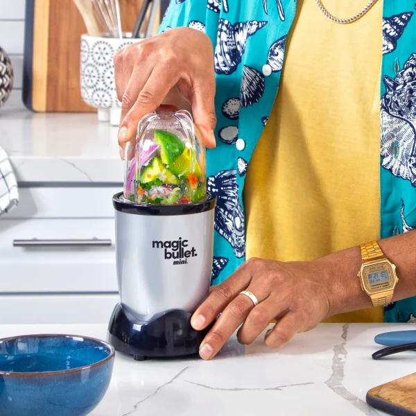 Magic Bullet® Mini 14 oz. Compact Personal Blender Silver/Black