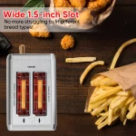WHALL 2 Slice Touchscreen Toaster - Stainless Steel Toaster with Wide Slot, 6 Shade Settings, Bagel Function, Removable Crumb Tray