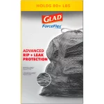 Glad ForceFlex 30 Gallon Large Trash Bags, Unscented, 40 Bags