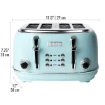 Haden Heritage 4-Slice Wide Slot Toaster, Turquoise - 75005