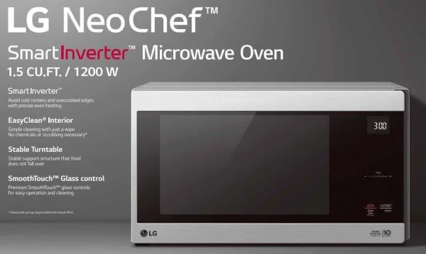 LG Neo Chef 1.5 cu. ft. Countertop Microwave Oven, 1200 Watts, Stainless Steel