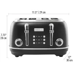 Haden Heritage 4-Slice Wide Slot Toaster, Black / Chrome - 75096