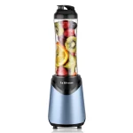 La Reveuse Smoothies Blender Personal Size 300 Watts with 18 oz BPA-free Portable Travel Sports Bottle (Light Blue)