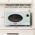 Nostalgia Retro 0.9 Cu. Ft. 800-Watt Countertop Microwave Oven, Aqua