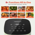 Air Fryer, Beelicious® 8-in-1 Smart Compact 4QT Air Fryers with Shake Reminder, 450°F Digital Airfryer with Flavor-Lock Tech, Tempered Glass Disaplay, Dishwahser-Safe&Nonstick,Fit for 2-4 People,Green
