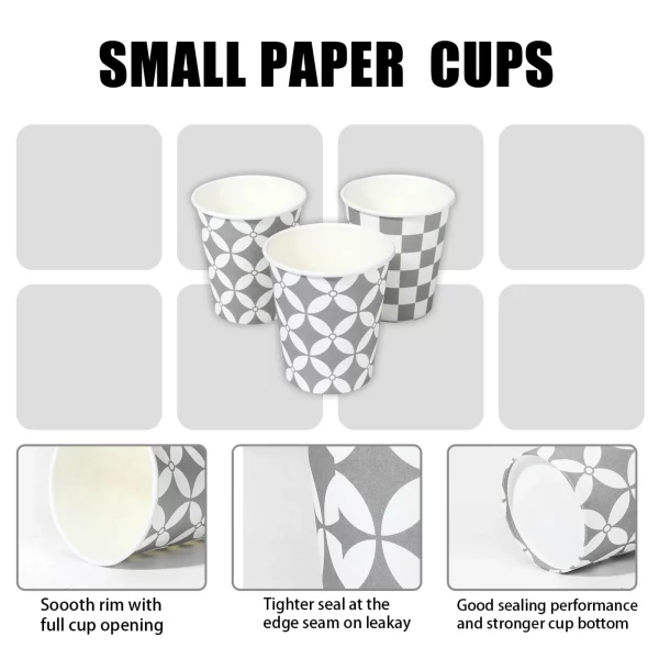 Lamosi Disposable Paper Cups Mouthwash Cups Espresso Cups Gray, 5 oz, 300 Count
